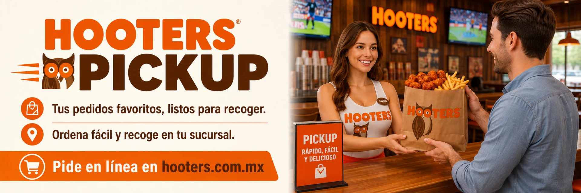 Hooters Pickup — tus pedidos favoritos listos para recoger